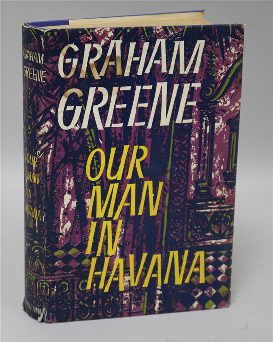 Greene, Grahame - Our Man in Havana, 1st edition, 8vo, cloth with d.j., London 1958 and Travels with My Aunt,
